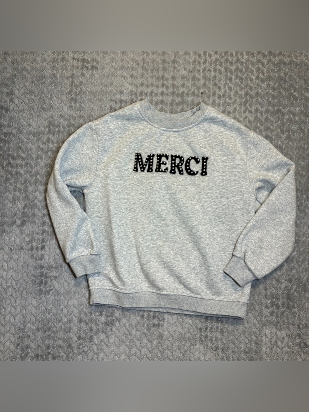 GB girls Gray MERCI Pullover Sweatshirt Girl Kids size M 8/10